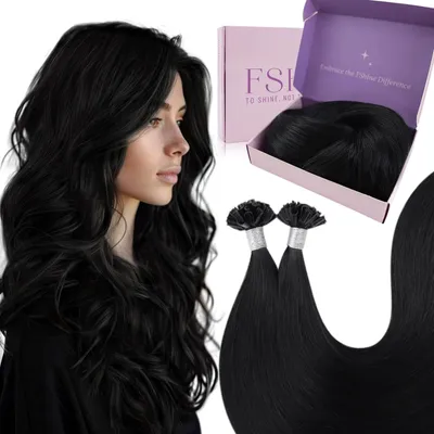 Productafbeelding van U-tip Haarextensions 18 inch Pre Bonded Extensions Zwart