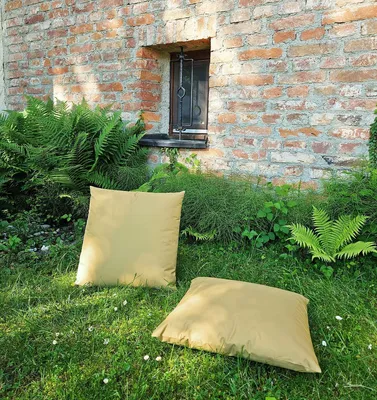 Produktbild von JACK 2x 50x50cm Outdoor Lounge Kissen Dekokissen inkl. XXL-Füllung Wasserabweisend Sitzkissen Garten Stuhl Lotus Effekt, Farbe:Taupe