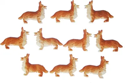 Produktbild von 10x Hund Aufstellfigur Tierfigur Miniblings Gummitier 5cm Welsh Corgi Pembroke