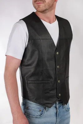 Immagine prodotto di Gilet da uomo in pelle Gilet "Alfred" in nappa di agnello - nero / XL