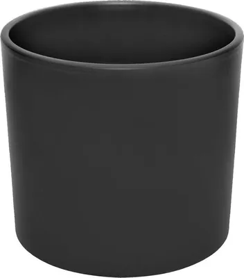 Productafbeelding van Keramische pot, cilindervormig, gestructureerd, diameter 17 cm, zwart, mat