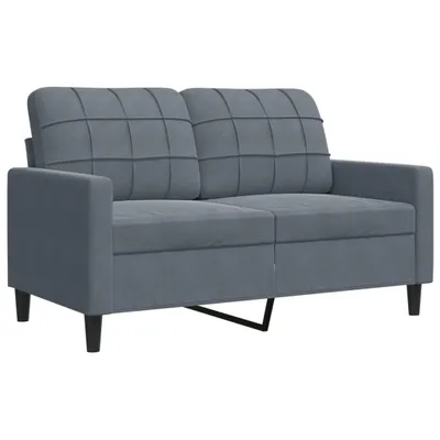 Zdjęcie produktu dla vidaXL 2-osobowa sofa ciemnoszara 120 cm aksamitna