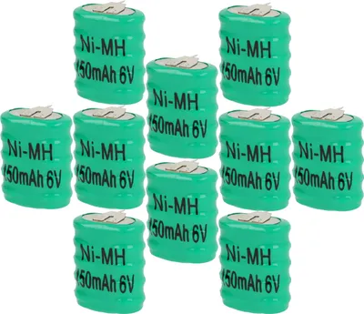 Produktbild von vhbw 10x NiMH Ersatz Knopfzellen-Akku (150 mAh, 6 V, NiMH)