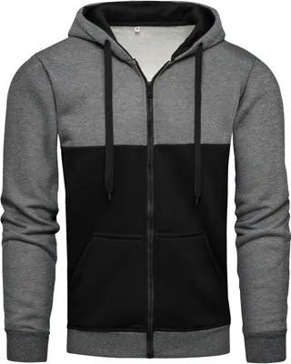 Productafbeelding van Recea heren sweater met rits, model Kirie, zwart-grijs, maat XXL