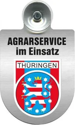 Produktbild von Einsatzschild mit Saugnapf - Agrarservice im Einsatz - incl. Regionenwappen nach Wahl 393802 Color - Region Thüringen