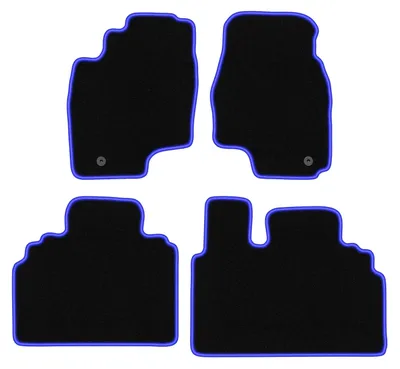 Produktbild von Fußmatten Velours Schwarz/Blau für Toyota Previa II 2000-2005 Set 4-tlg