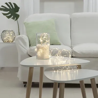 Zdjęcie produktu dla Łańcuch dekoracyjny Led DEW DROP wiązka 10 srebrnych drucików 3000k