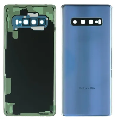 Produktbild von Samsung Galaxy S10+ (SM-G975F) Backcover + Kameraglas + Kleber (Prism Blue), Blau