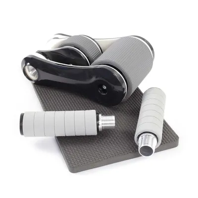 Obrázok produktu pre LUXTRI ab roller s kolennou podložkou 240 x 170 mm, skladací ab roller s 2 kolieskami, posilňovač brušných svalov na posilnenie hornej časti tela, ab roller, cvičenie s ab kolieskami