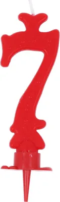 Produktbild von Geburtstagskerze, rot, Nummer 7