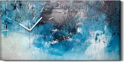 Produktbild von Dekor Leinwand Uhr Wandbilder Geräuschlos 60x30 Ölgemälde Abstrakte Kunst - weiße Hände