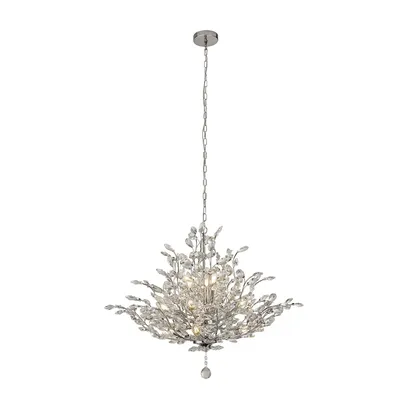 Obrázek produktu pro BOUQUET 11-flammig chrom Pendelleuchte mit Kristallglas