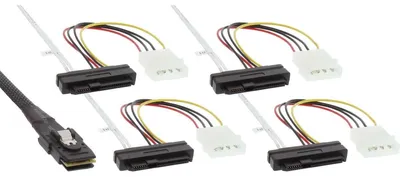 Obrázek produktu pro InLine 27621, 0,75 m, Mini SAS SFF-8087 male, SFF-8482, Samec/samice, Vícebarevný, 80 g