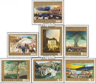 Produktbild von Briefmarken Ungarn 1973 Mi 2878A-2884A (kompl.Ausg.) gestempelt Gemälde von T. C. Kosztka