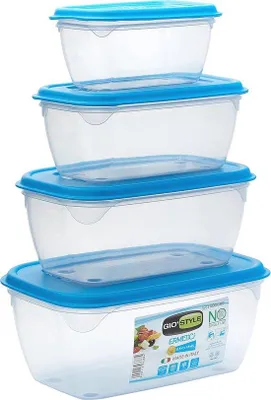 Immagine prodotto di Set di 4 contenitori rettangolari blu