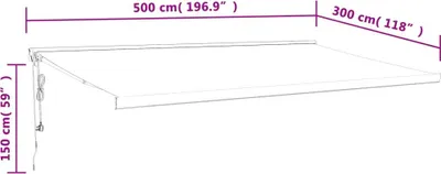 Produktbild von vidaXL Markise Einziehbar Creme 5x3 m Stoff und Aluminium