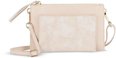 Immagine prodotto di Borsa in pelle beige con tracolla removibile: elegante pochette e borsa a tracolla per matrimoni ed eventi serali
