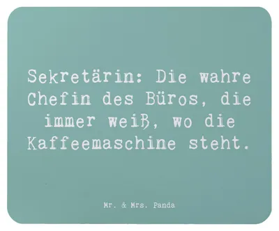 Produktbild von Mr. & Mrs. Panda Mauspad Spruch Sekretärin Chef - Meeresbrise - Geschenk, Korrespondenz, Sekretariatsarbeit, laptop mousepad, Geschenke mit Herz, Arbeitsatmosphäre, pc