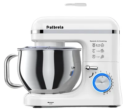 Imagen del producto de Batidora de pie, 10 niveles de velocidad, recipiente de acero inoxidable, 5 litros