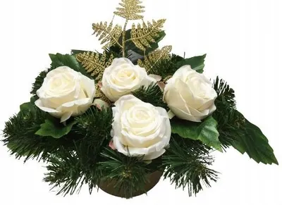 Produktbild von Domosfera Künstlicher Trauerfloristik-Strauß Weiße Rosen