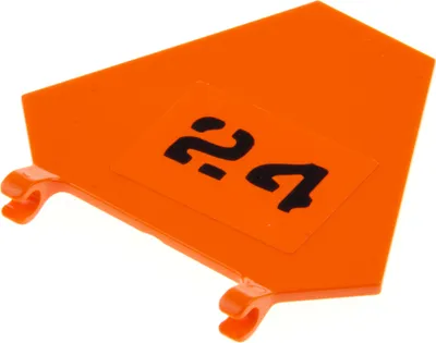 Produktbild von 1x Lego Fahne 5x6 orange Flagge Sticker Nr. 24 schwarz 7738 x1435pb003