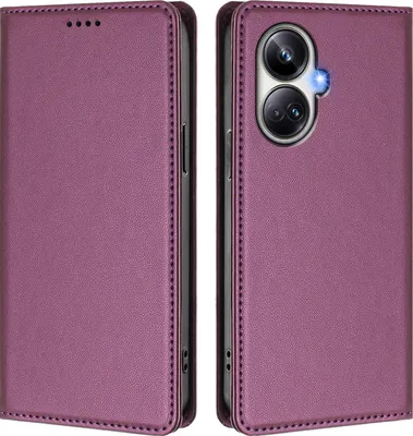 Immagine prodotto di Custodia in pelle per Realme 10 Pro+, custodia flip magnetica in Finto cuoio con supporto Viola