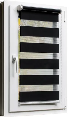 Produktbild von TEXMAXX Fensterrollo / Balkontür  100 x 220 cm Duo-Rollo Doppelrollo Sonnenschutz mit Kettenzug und Klemmfix ohne bohren in SCHWARZ, Leisten in Weiss - inkl. Zubehör