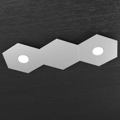Obrázok produktu pre Moderné stropné svietidlo 3 moduly šesťuholníková kovová sivá 2 svetlá Led 12X2W