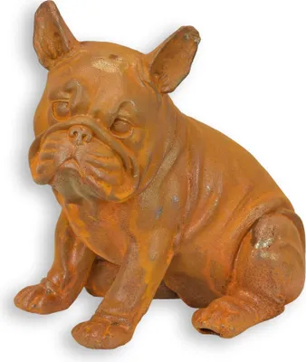 Produktbild von Eine rostige Gusseisenfigur einer Bulldogge Replikat Retro Design Dekoration