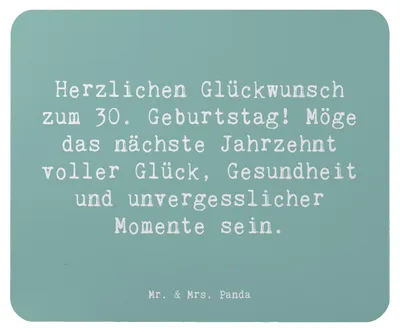 Produktbild von Mr. & Mrs. Panda Mauspad Spruch 30. Geburtstag Feier - Meeresbrise - Geschenk, Meilenstein, Jubilar, Herzlichen Glückwunsch, mausteppich, pc mousepad, Alter, Mouse Pad