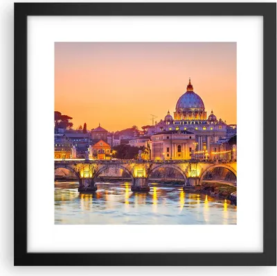Produktbild von Gerahmtes Poster - Schwarzer Rahmen - Rom Italien Basilika Geschichte - 30x30 cm - Wand Bild - Wanddeko - Wandbilder - Wandposter - Bilderrahmen - Bilder - Kunstdruck - Wandbild - P2BAC30x30-2704