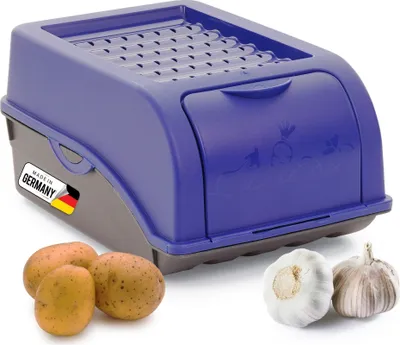 Produktbild von Novaliv 1x Klein 3,5 L Vorratsbehälter Marineblau Aufbewahrungsbox Küche Zwiebelbehälter Knoblauchbehälter