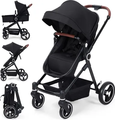 Produktbild von Kinderwagen, Wendbares Design, Stoßdämpfende Räder, schwarz
