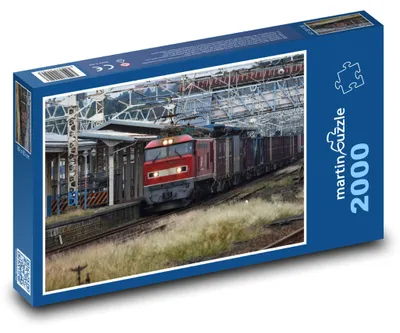 Produktbild von martinpuzzle - Puzzle 2000 Teile - Bahnhof - Güterzug