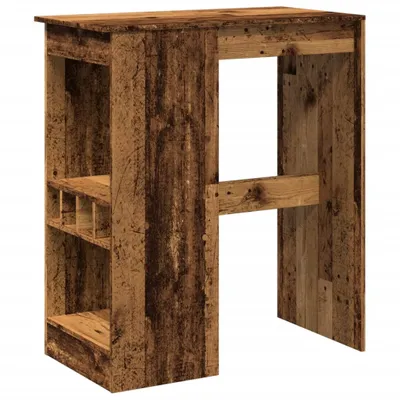 Image de Table de bar avec étagères vieux bois bois d'ingénierie
