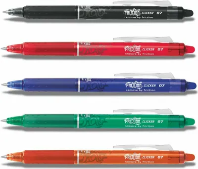 Produktbild von Frixion Clicker 0.7 - 5er-Set schwarz, rot, blau, grün, orange