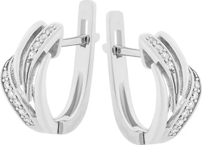 Produktbild von Ohrringe aus 925 Silber mit Zirkonia, Sterlingsilber Schmuck für Damen