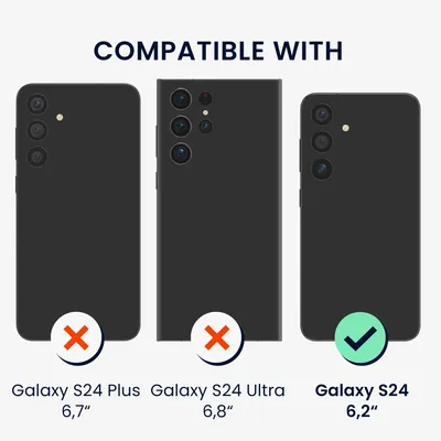 Produktbild von kwmobile Handyhülle für Samsung Galaxy S24 Hülle - Kunststoff TPU Case und Glas Folie - Kompatibel mit MagSafe - Schutzhülle mit Ständer - Schwarz