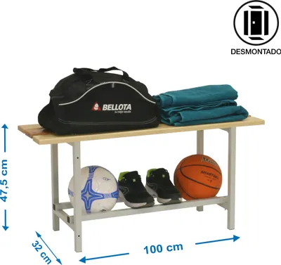 Produktbild von Simonrack Garderobenbank mit Schuhrost SIMONLOCKER 8435104936436 braun, grau Metall 100,0 cm