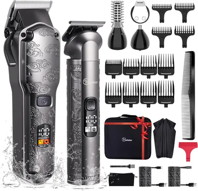 Produktbild von Hatteker Haarschneidemaschine Profi Bartschneider Barttrimmer Haartrimmer Herren T-Klinge Trimmer Rasierer Herren Elektrisch Körperhaartrimmer