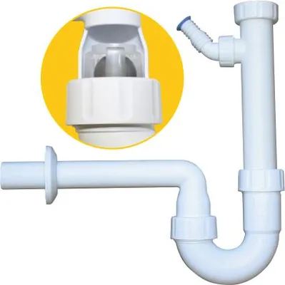Produktbild von PP-Kugelverschluss-Siphon 11/4" und 11/2" mit Geräteanschluss DN32 - DN50