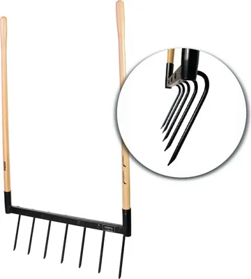 Produktbild von De Woeler DW7 Gartenforke - Gartengeräte - Ergonomischer Spaten -e Holzgriffe - Edelstahl - 75cm