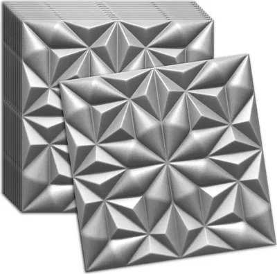 Produktbild von Verdico | 3D Wandpaneele Polystyrol - Grau - 50x50 Cm - 12 Stück - Deckenpaneele  - 3 m2