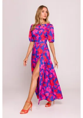 Obrázek produktu pro Made of Emotion Dámské maxi šaty Gahevere I. M858 růžovo-navy L