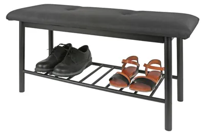 Image de Banc à chaussures avec coussins 90x34x45cm Banc de rangement pour chaussures Banc en bois Armoire à chaussures Bois de bambou noir