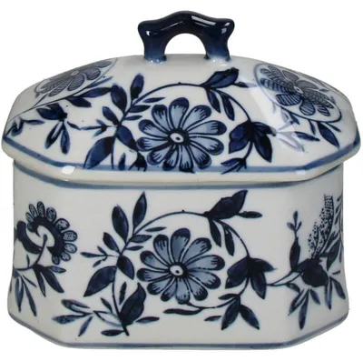 Imagen del producto de Caja de colección HD, porcelana azul, 16,5 x 11,5 x 15,5 cm