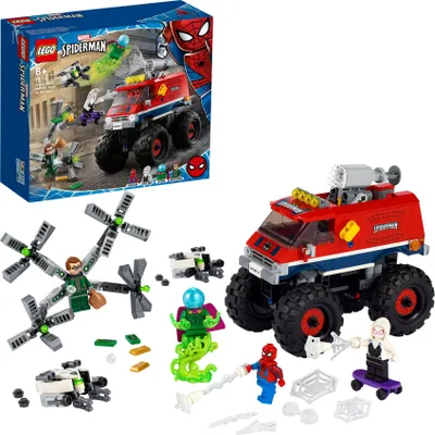 Produktbild von LEGO 76174 Super Heroes Marvel Spider-Mans Monstertruck vs. Mysterio Spielzeug mit Doctor Octopus und Spider-Gwen Minifiguren