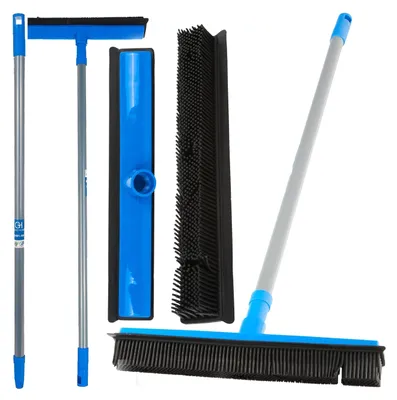 Produktbild von GEKO | Gummibesen mit Wasserabstreifer, Teleskopstange, 78.5-140cm, Wasserschieber Bodenabzieher