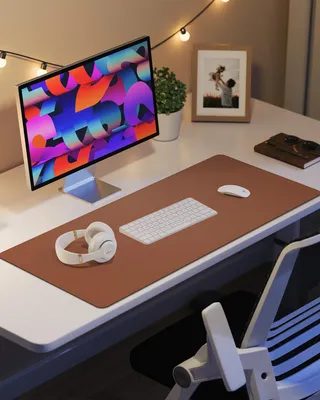 Image de Tapis de souris en cuir PU, 120x43 cm, antidérapant, étanche, pour ordinateur portable et bureau