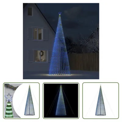 Productafbeelding van De Living Store kerstboom, kegelvormig, met 1544 LED-lampjes, blauw, 500 cm